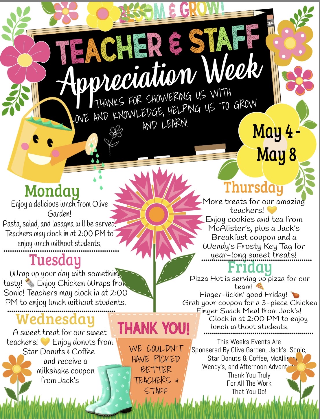 Teacher appreciation flyer